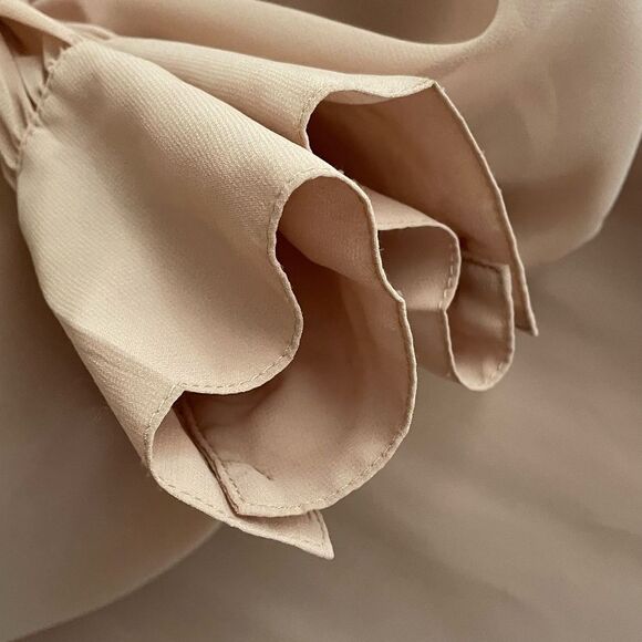 CYNTHIA ROWLEY Blouse Embellished Embroidery Beading Nude M - Picture 7 of 8